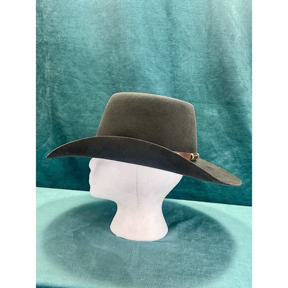 EUC Akubra The Boss Western Cowboy Hat Imperial Quality Pure Fur Felt 56 Outback - Picture 3 of 16